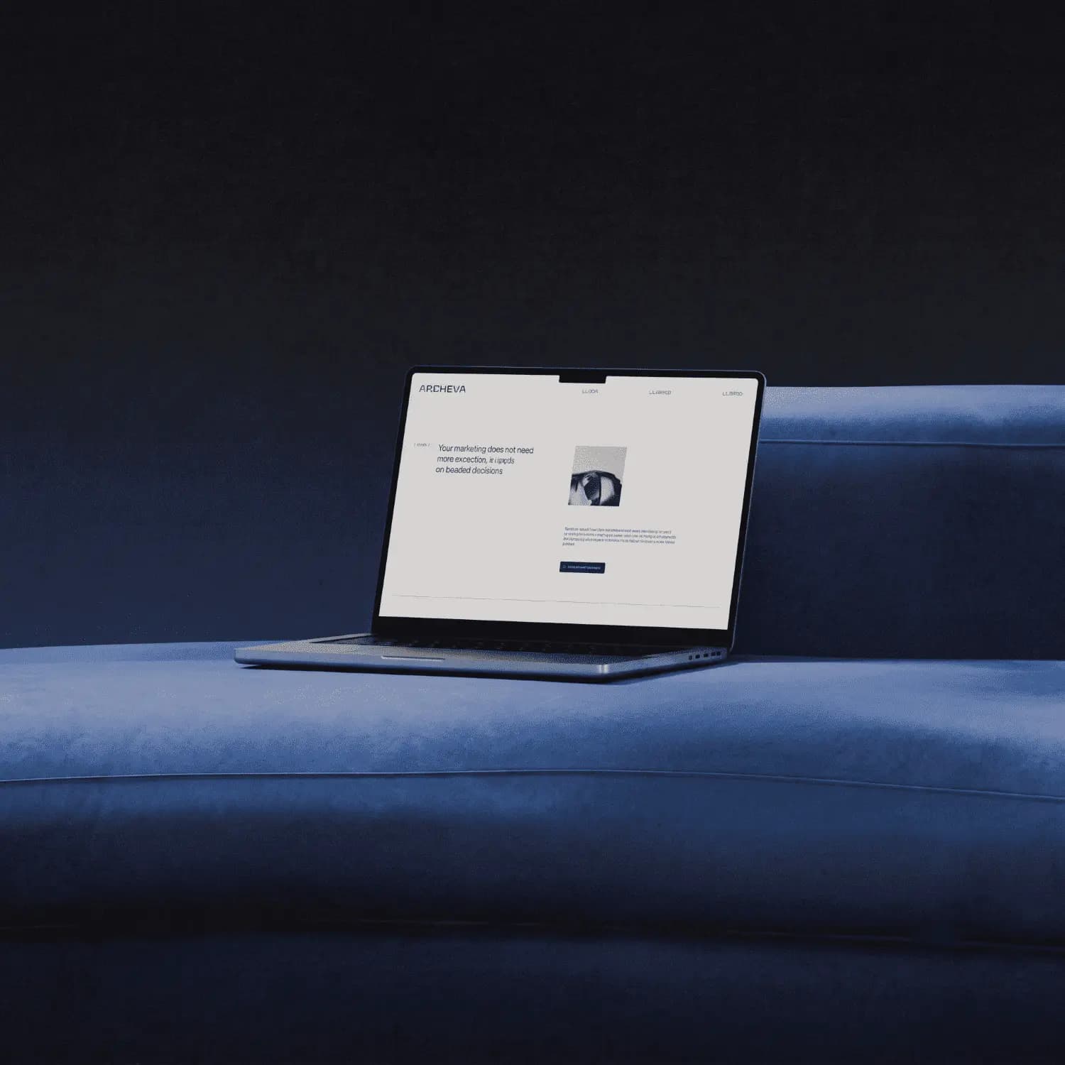 Synthetic web design study displayed across desktop screens